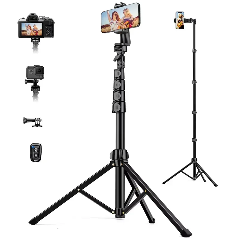 Portable 360 Degree Rotating Ring Light Tripod Stand for Mobile Phone Live Streaming Broadcast Lightweight Selfie Lamp Holder