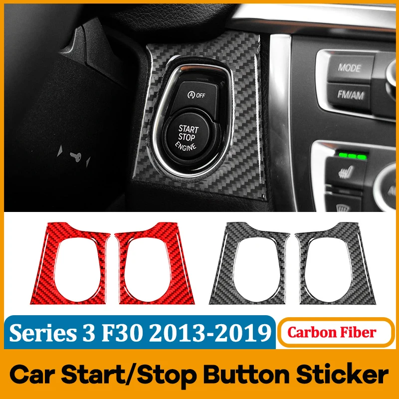 

Car Start/stop Button Frame Sticker Carbon Fiber Interior Modified Decoration for BMW 3 Series F30 320li 2013-2019 Accessories
