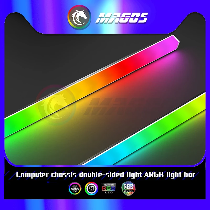 Dual-Sides RGB Lamp Strip Symphony Lights Flashing Led Lights 40CM For Computer Case Chassis 5V 3pin12V 4pin SYNC