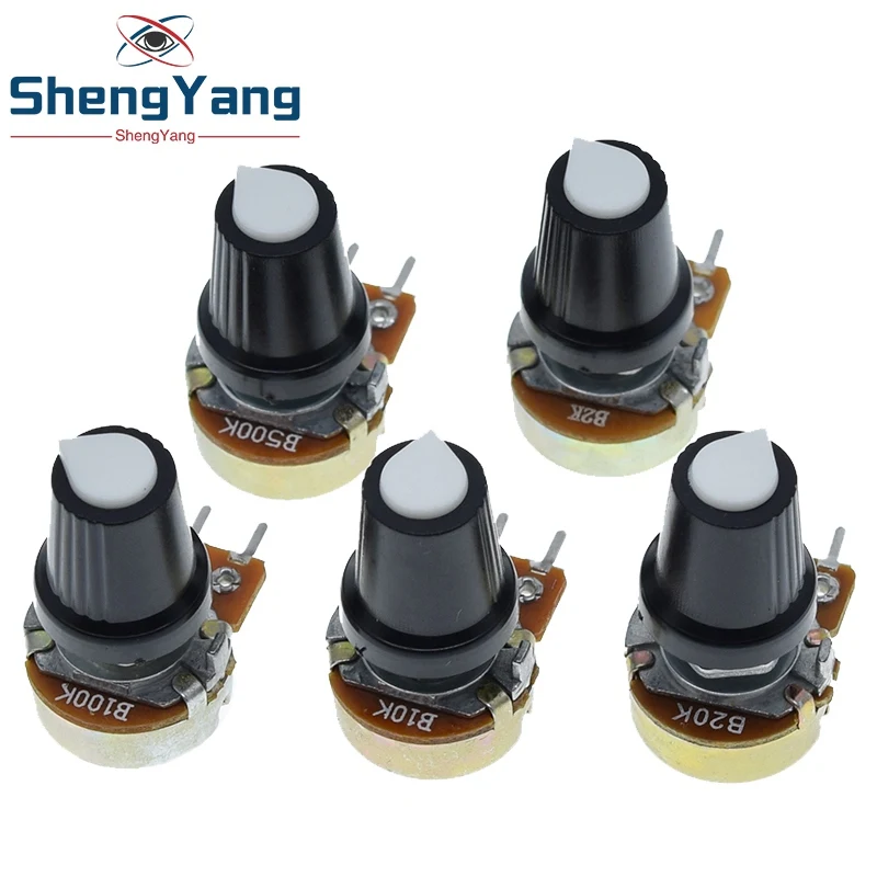 Lot 2 Pièces B1K 5K 10K 20K 50K 100K 500K 2 Pièces Linéaire B1K B20K B50K Potentiomètre Rotatif Conique