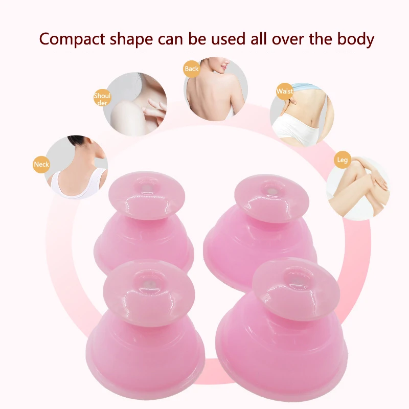 Copo de massagem para corpo e pescoço, Jarra Moxabustão, Cuidado Facial, Ferramenta de Beleza, Silicone Cupping, Rosa, Olho