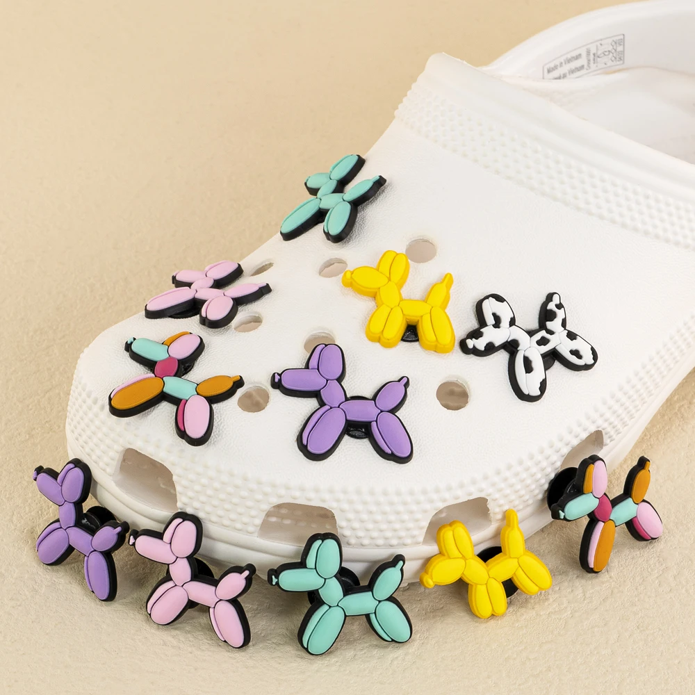 1/6 PVC Balloon Dog Shoe Charms Cute Animal Shoe Decorations Pins for Men Women Kids Gift Sandals Clog Accessories Clog Buckles