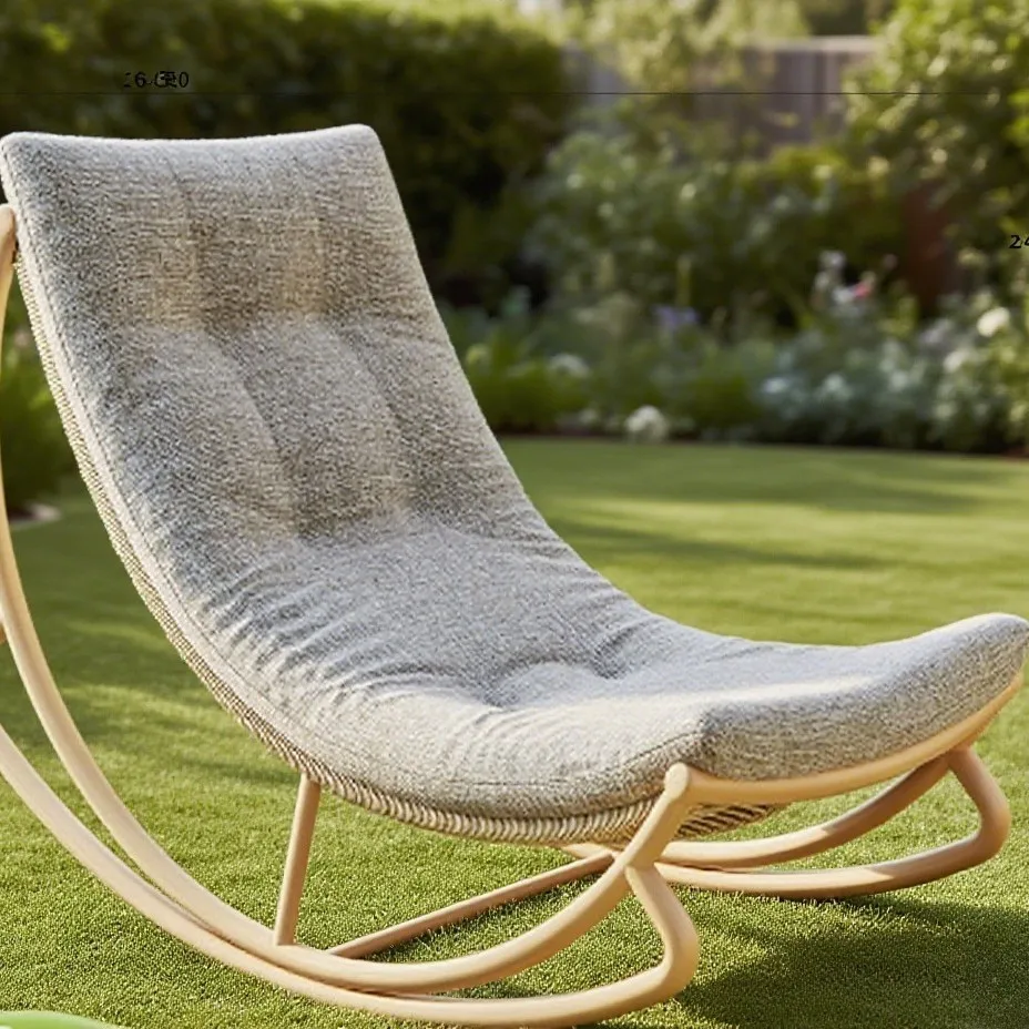 Hotels Courtyards Dining Leisure Sitting Lying or Sleeping for Modern Design Portable Outdoor Metal Rattan Rocking Chair