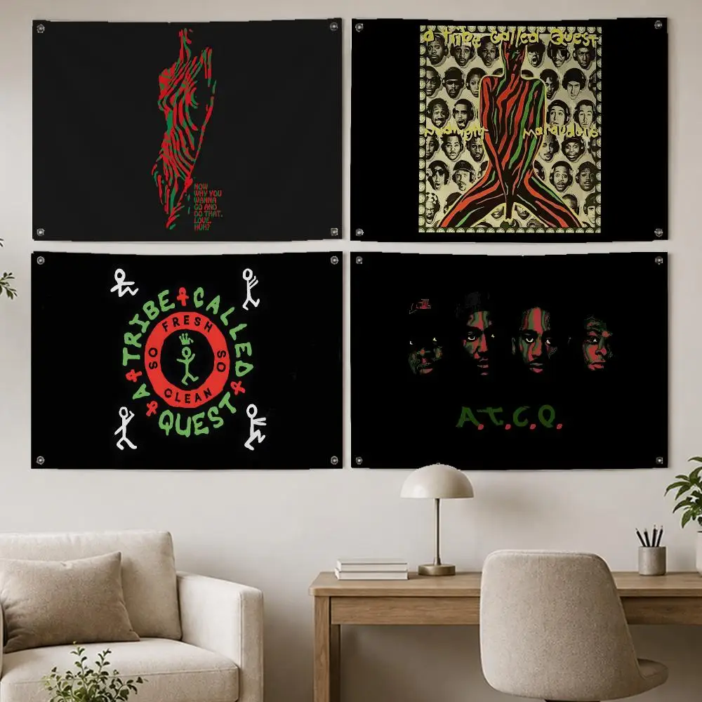 Smooth Band A Tribe Called Flags Room Home Decor Wall‑Hanging Art Banner, Outdoor for Bedroom Party Background Decoration