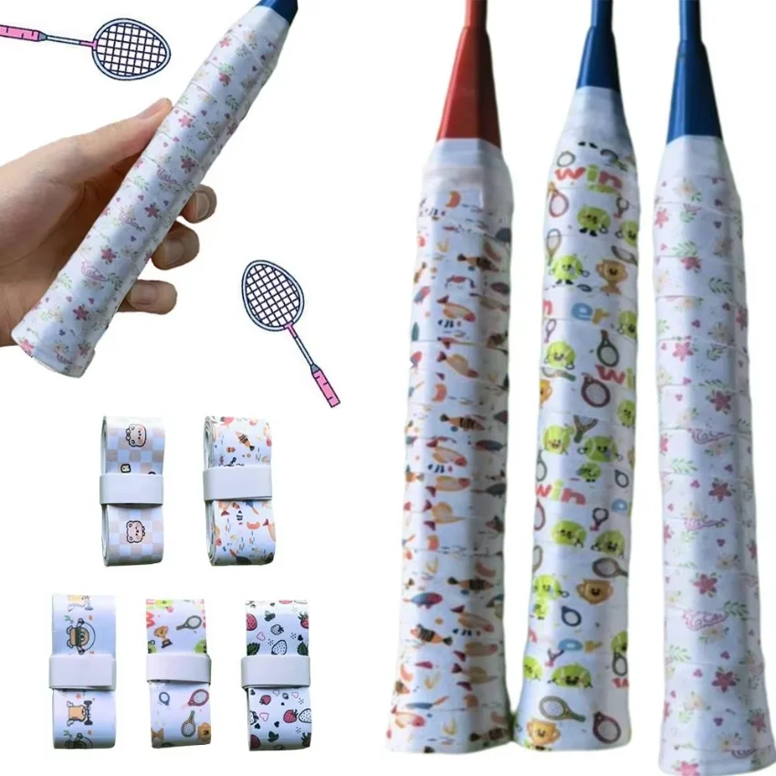 Gifts Cartoon Printed Badminton Racket Handle Belt Non-slip Sweat-absorbent Fishing Grip Tape Tennis Overgrip