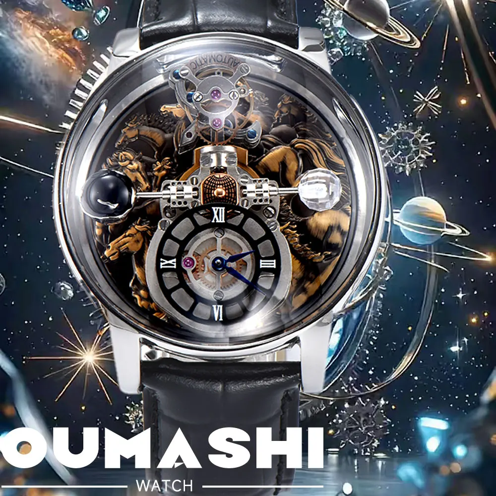 

New 46mm men's watch, Horse Special Edition watch, high-strength mineral glass, men's water-resistant watch