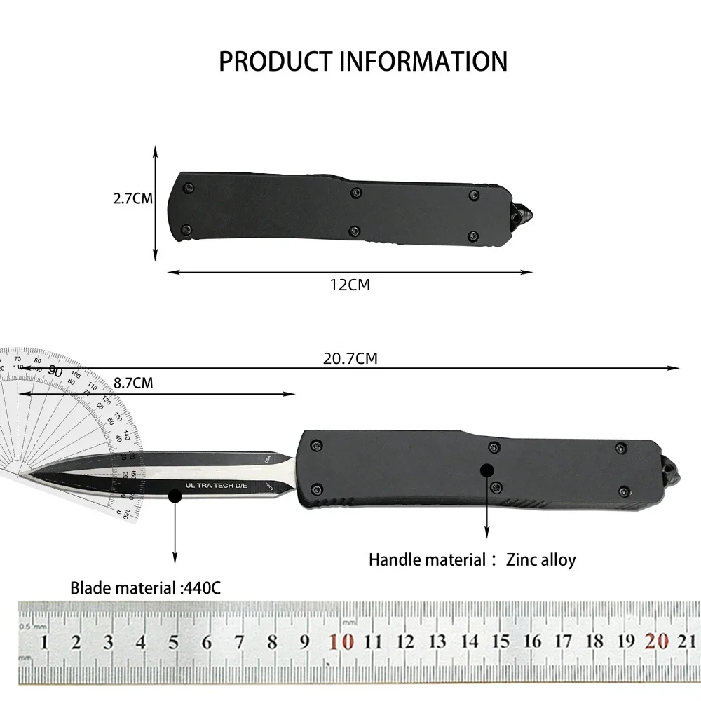 4 Styles Micr UT 70 Pocket Folding Knife D2 Blade Aluminum Alloy Handles Outdoor Tactical Knife EDC Tools Camping Hunting Knives