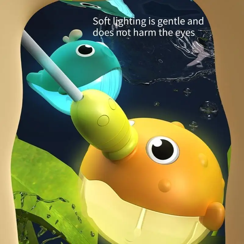 

Bath Time Fishing Game Toy with Light Up Fish Fishing Net For Children