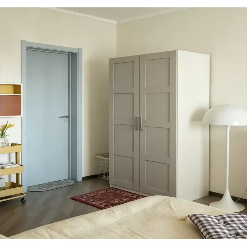 Kids Wardrobe with Safety Lock Compact Storage Cabinet Space Saving Locker for Small Bedroom Children Furniture