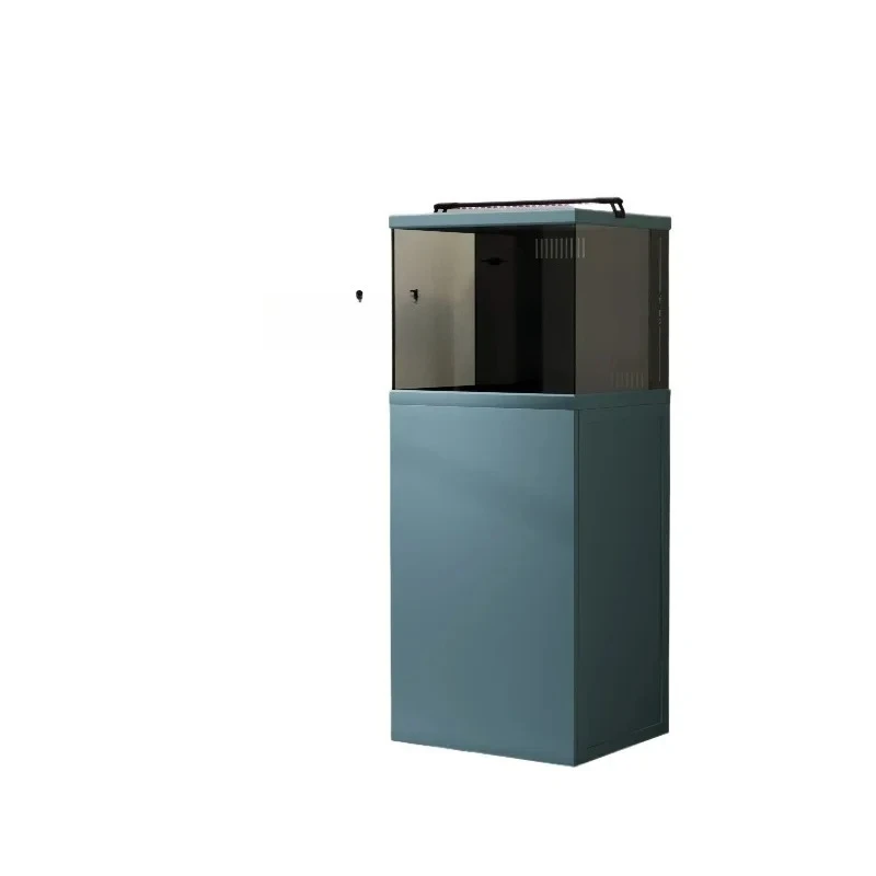 Modern Minimalist Home Living Room Small Ultra White Bottom Filter Back Overflow Small Square Cylinder Ecological Aquarium