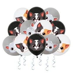 12inch Black White Cute Cat Pets Latex Balloons Birthday Party Supplies for Kids Baby Shower Party Favors Decor Balloon Sets