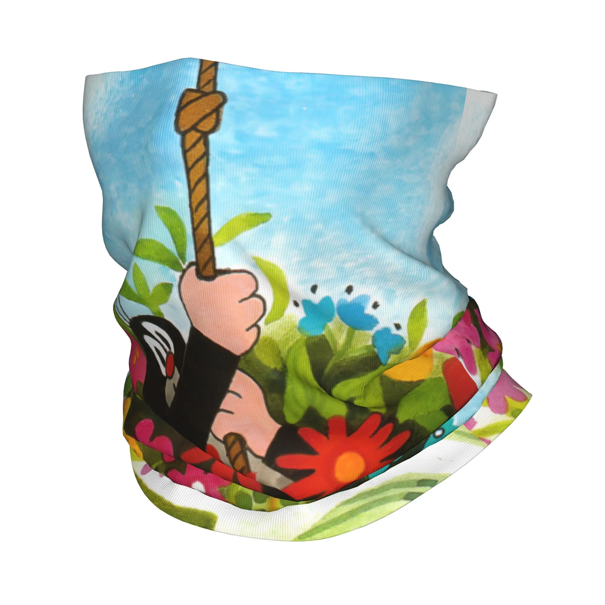 

Custom The Little Mole Bandana Neck Gaiter for Ski Cycling Women Men Wrap Scarf Cute Cartoon Headband Warmer