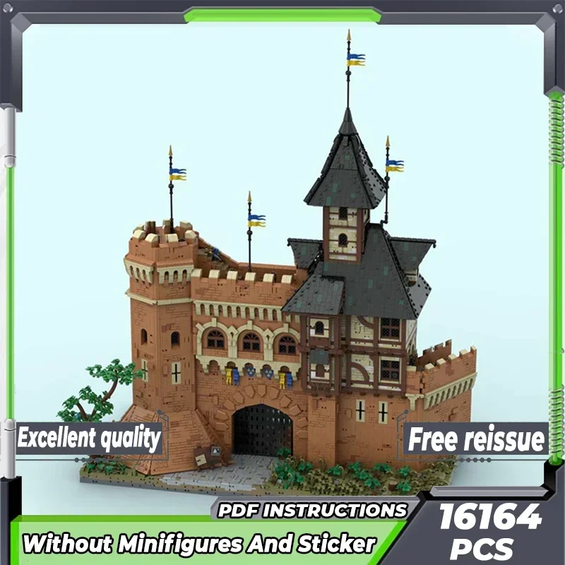 Medieval Castle Model Moc Building Bricks City Gates And Alchemist Tower Technology Blocks Gift Christmas Toys DIY Sets Assembly