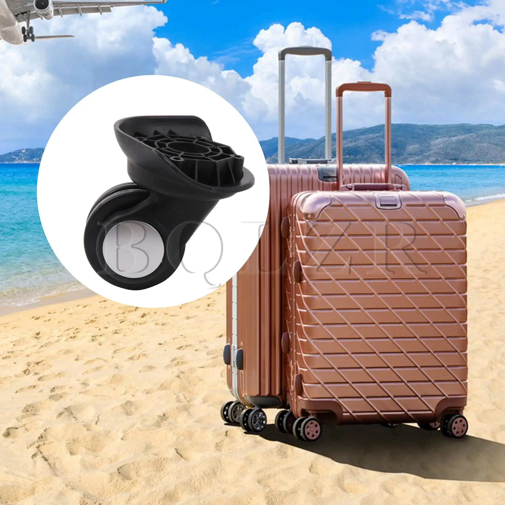 BQLZR Luggage Wheel Replacement 3.15 Inch Height W003 Right with Screws Set