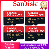 SanDisk Extreme PRO Micro SD Card 128GB 64GB 32GB 512GB 256G 1TB 2TB Micro SD 1TB Flash Memory Card SD U3 4K V30 Microsd TF Card