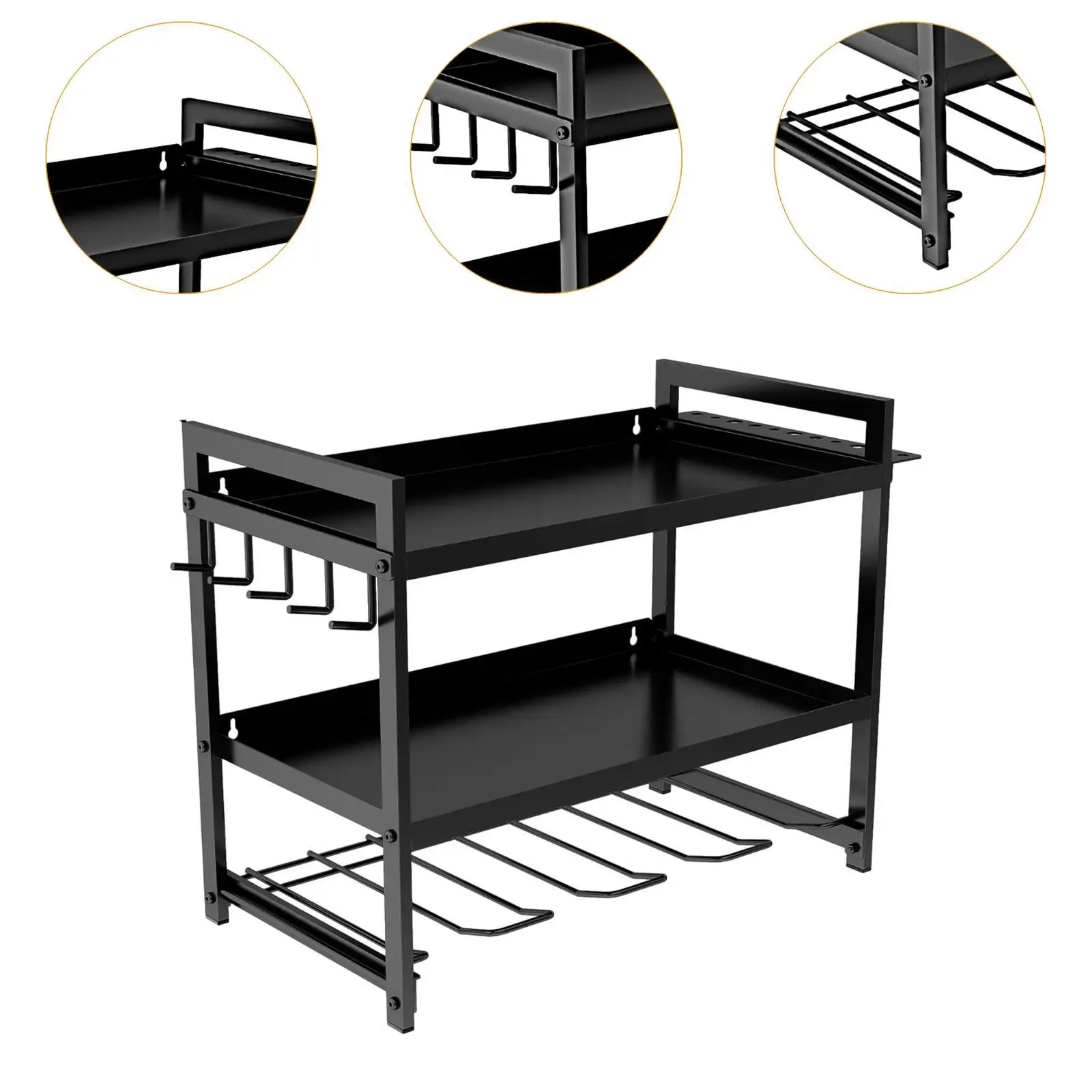Organizzatore di utensili elettrici Montaggio a parete Scaffale galleggiante Officina Capannone Utilità Rack Organizzazione Gancio di stoccaggio per pinze Chiave da trapano