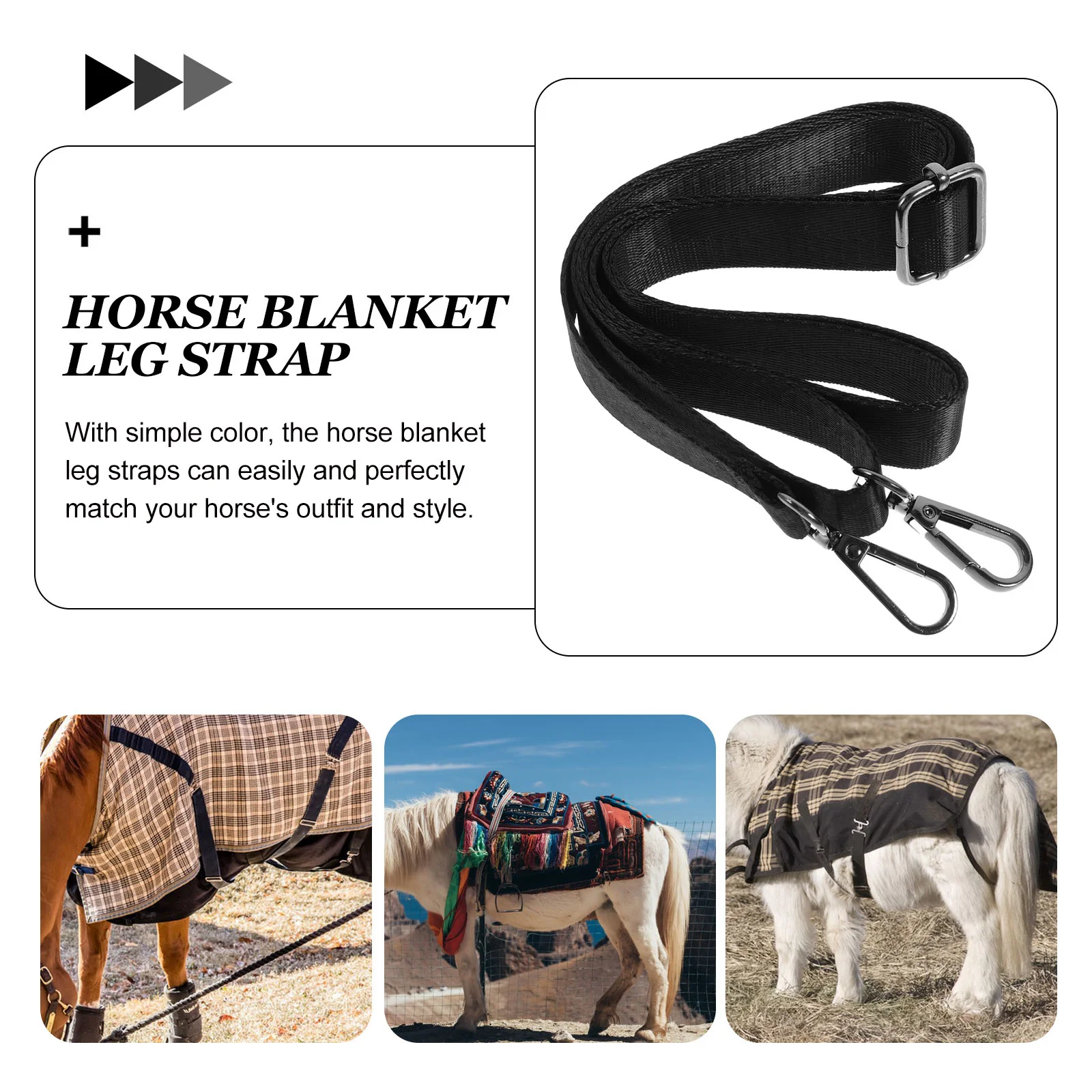 4 Pcs Horse Blanket Leg Straps for Adjustable Elastic Belt Elasticity Nylon Bands