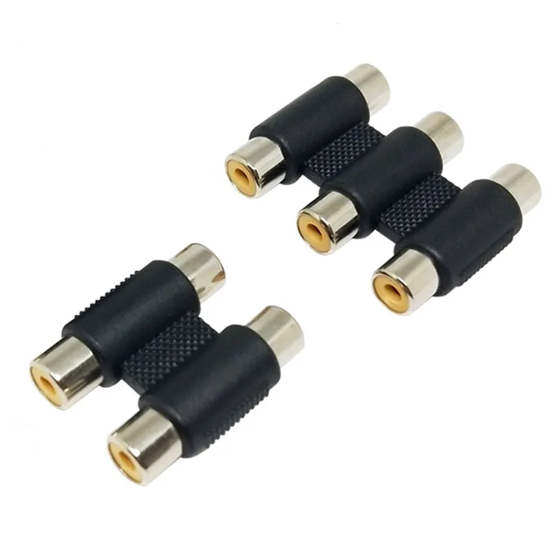 1PCS Audio Video 2 Rca 3 rca female to RCA 2rca 3rca female straight Converter AV Coupler Connector adapter plug Socket