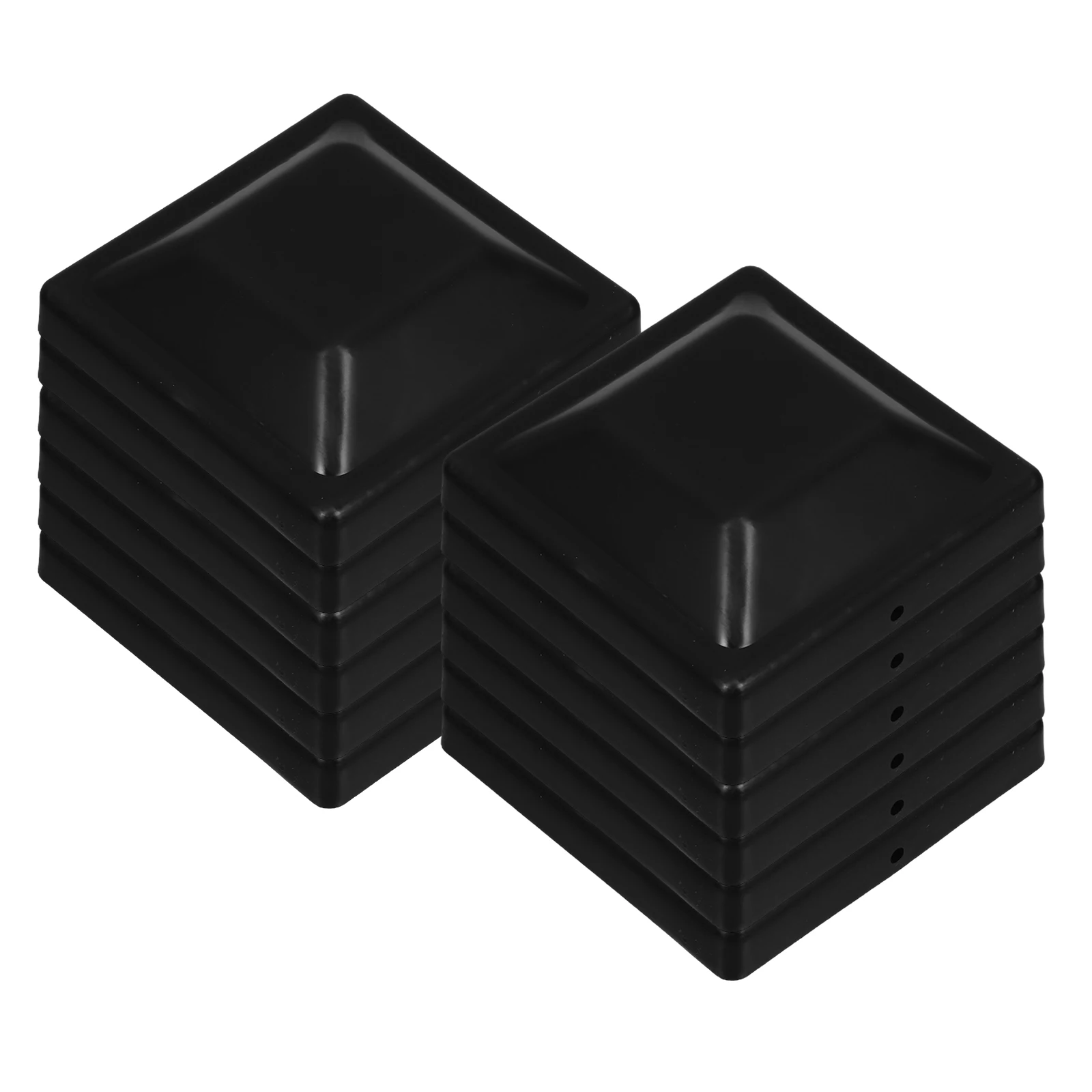 

12 Pcs For Cap Wooden Vinyl Hole Cover Outdoor Post Caps Black Metal Durable Outdoor Post Caps Deck Protective