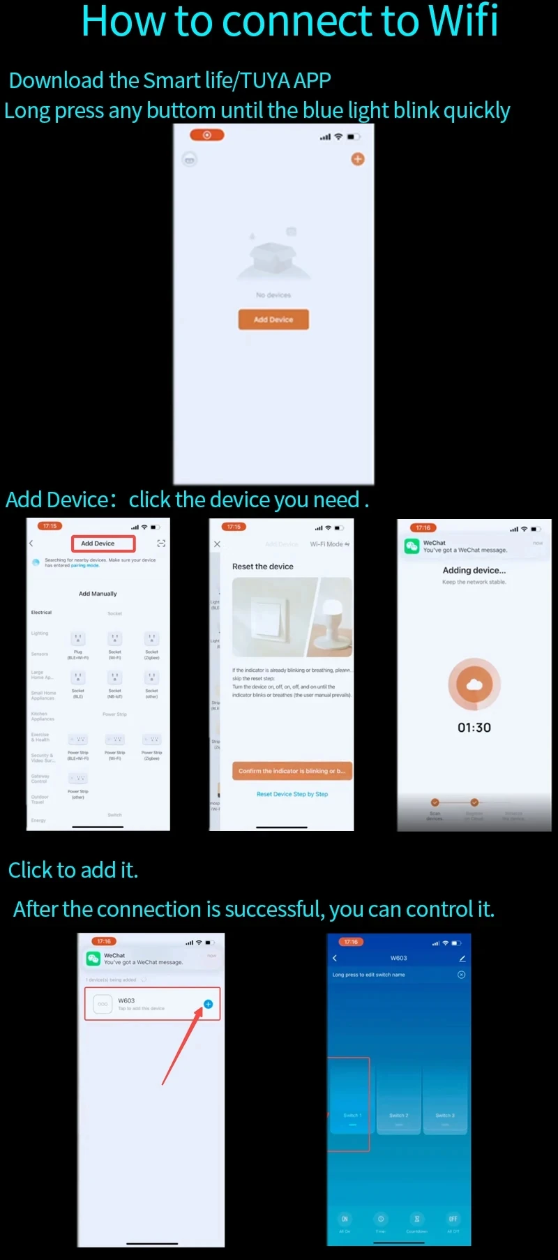 Kompatibel mit Tuya APP US WiFi Smart Wandschalter RF433 1/2/3/4-fach Ohne Neutralleiter LED-Lichtschalter Smart Home Alexa Google Home – Detail 11