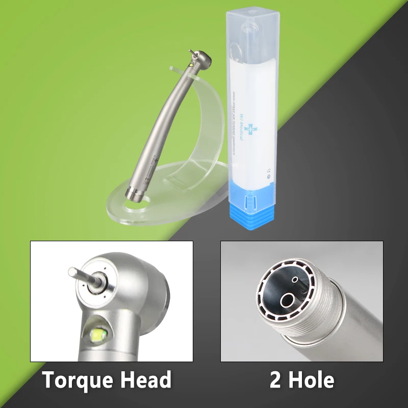 WJ Medizinisches Dental-Hochgeschwindigkeits-LED-Handstück mit E-Generator, Rotations-Druckknopf, Dreifach-Wasserspray und Luftturbine