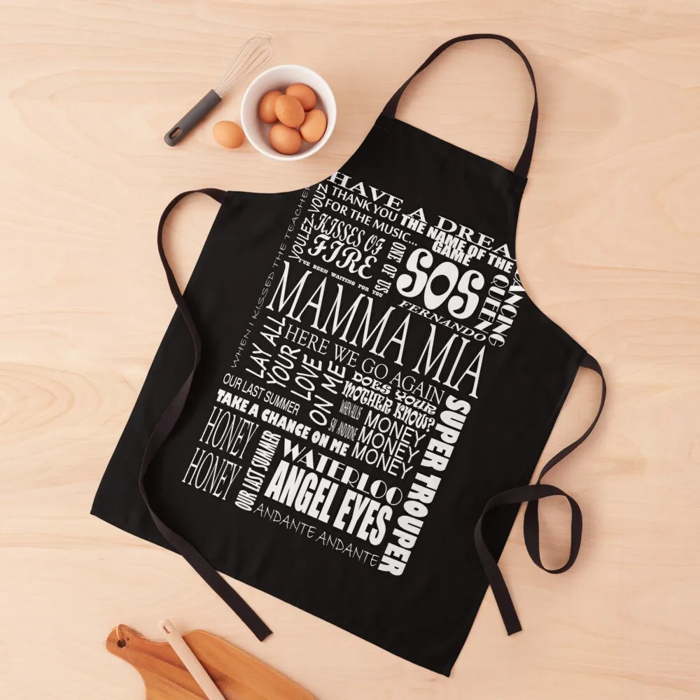 

Mamma Mia words songs Apron professional hairdresser Kitchen Apras Man Apron