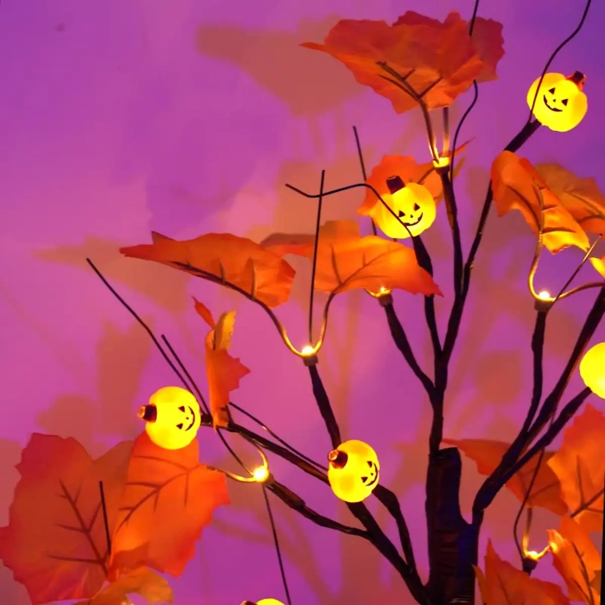 Luz LED en forma de ojo de fantasma de calabaza de abedul de Halloween con arreglo luminoso, decoración pequeña, luz nocturna, nuevo