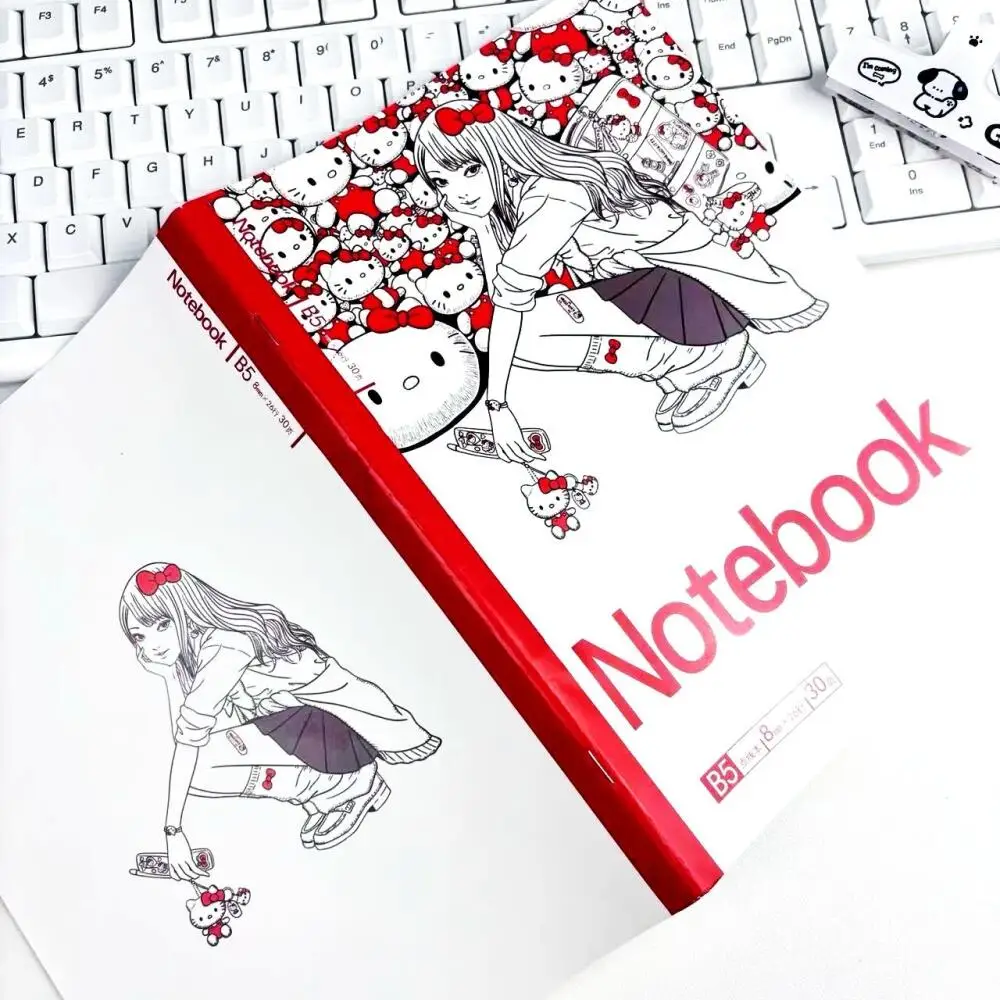 Sanrio Hello Kitty Tomie Junji Ito Linkage periferiche Notebook Anime Cartoon orizzontale Notebook studente Notebook materiale scolastico