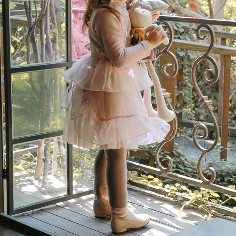 Cotton Baby Girls Leggings Lace Princess Skirt-pants Autumn Winter Thick Children Slim Skirt Trousers 2-11Yrs Kids Clothes CC078 image 4