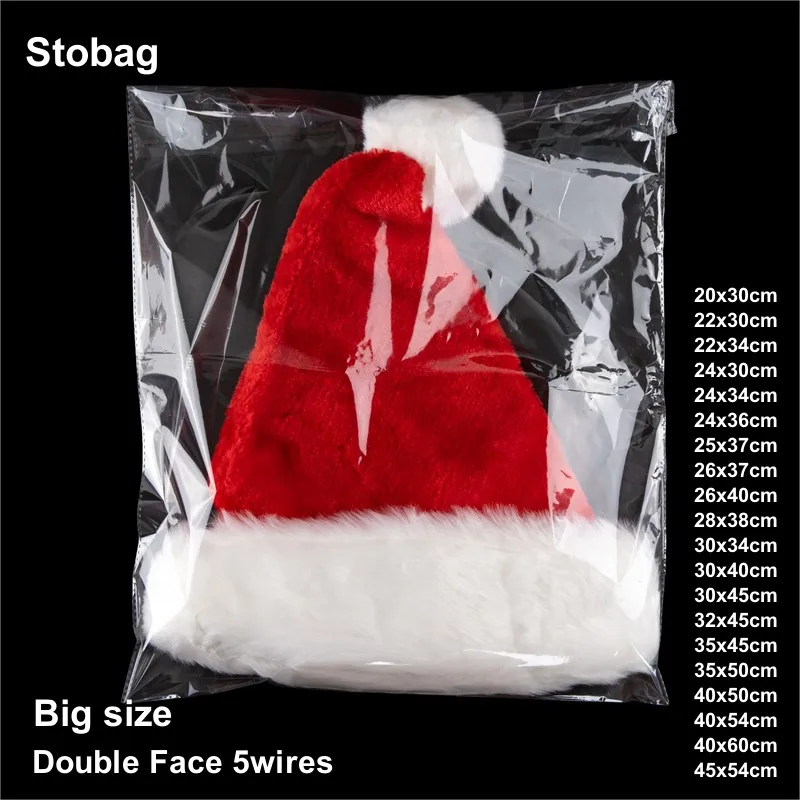 

Stobag 100pcs Clear Plastic Opp Self-adhesive Bags Self Seal Christmas Decoration Party Gift for T-Shirt and Clothes Packaging