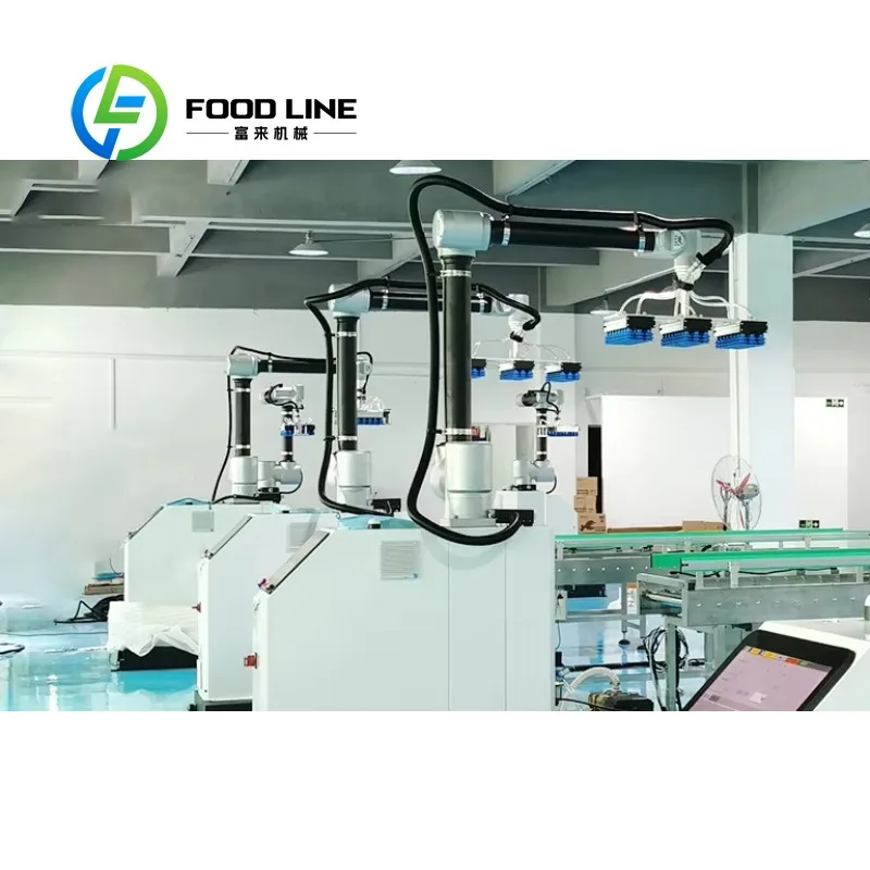 Customized Collaborative Robot Palletizing Machine With Pallet Wrapper Automatic Carton Industrial Packaging System Equipment
