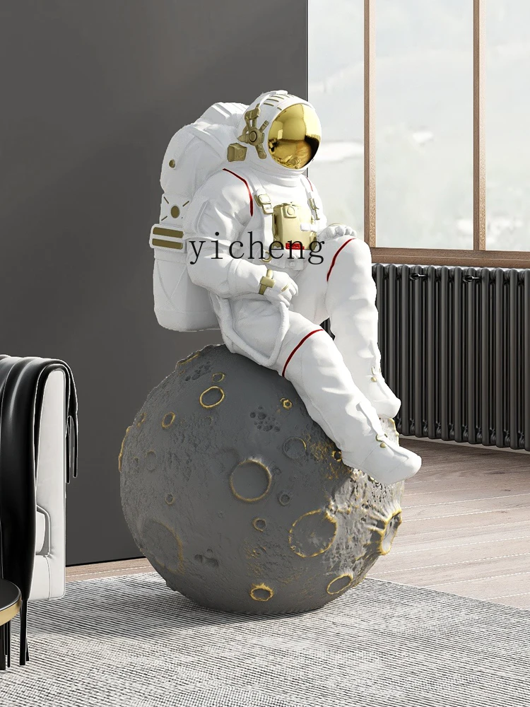 ZF Astronaut Living Room Decoration Large Floor Office Soft Decoration Sculpture Relocation and Opening Gift