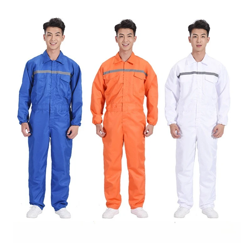 Reflective Stripe Coverall Workwear Men Durable  Jumpsuit Dustproof Safety Suit