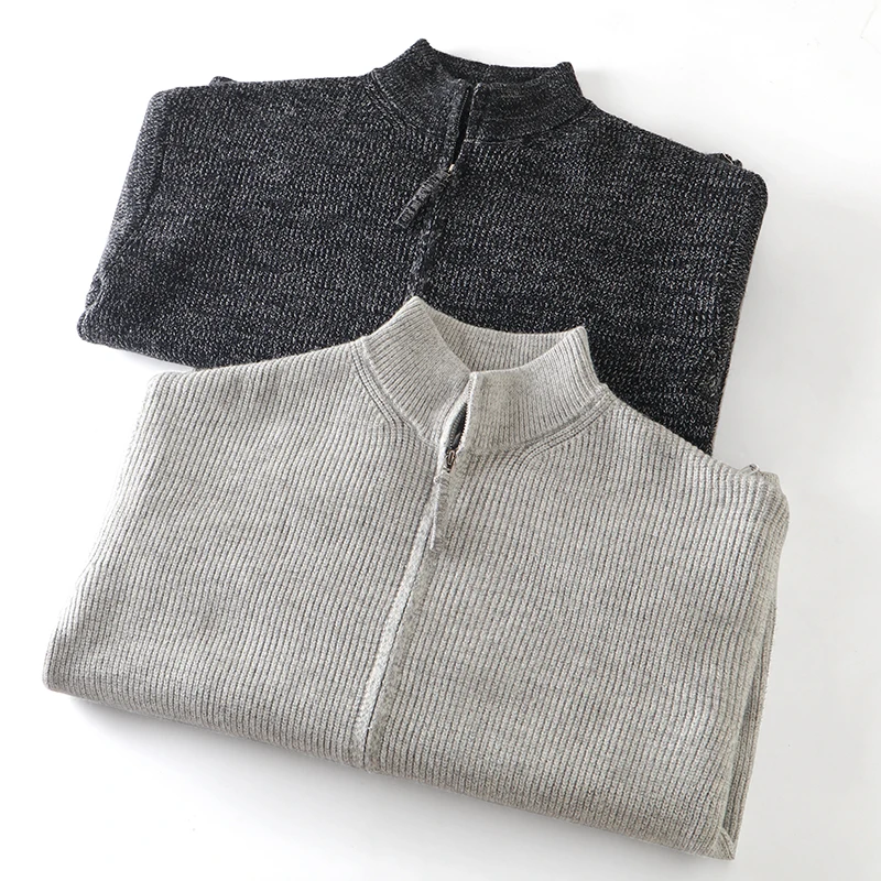 

Men's Loose Fit Knitted Sweater Cardigan Elastic Stand Collar Non-Pilling Warm Autumn Winter Faionable Open Front Design