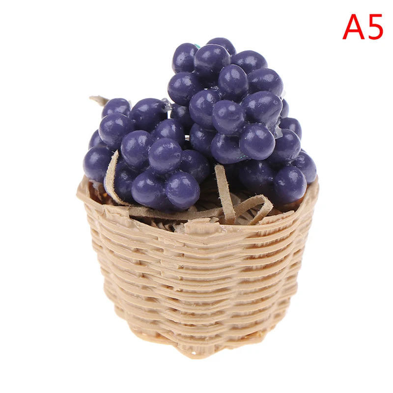 4/5/10pcs Dollhouse Fruit Grape Orange Honey Peach Mini Simulated Fruit TPR  Soft Small Grape Miniature Props