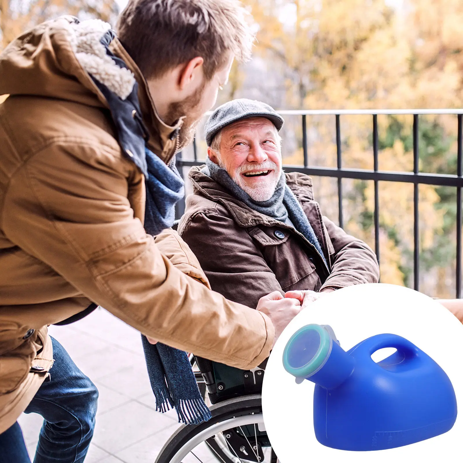 Portable Male Urinal Spill Proof Bottle Lid Ergonomic Design Nighttime Use Bedside Travel Urinals for Men Seniors Care