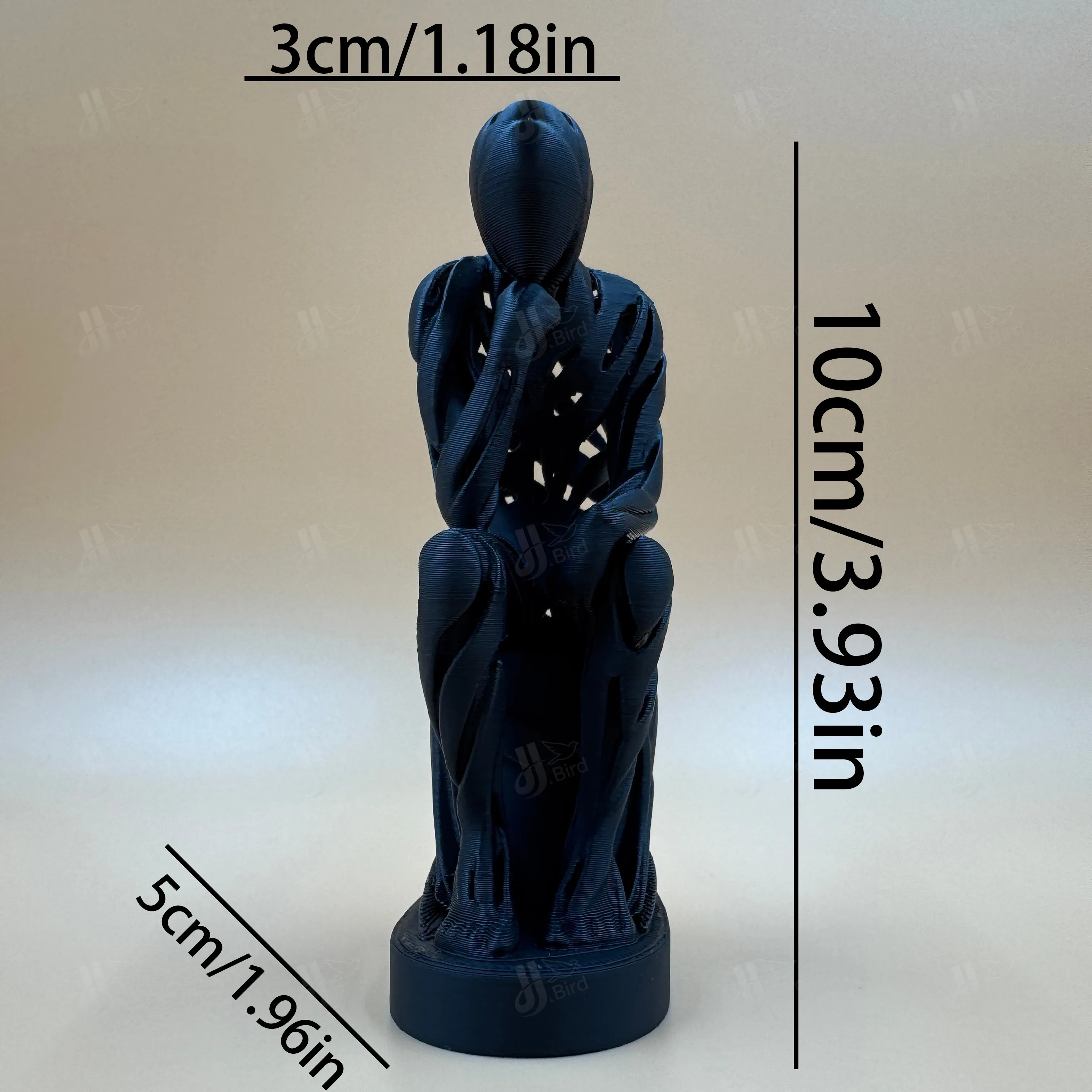 Exquisite Black Hollowed Thinker Figurine