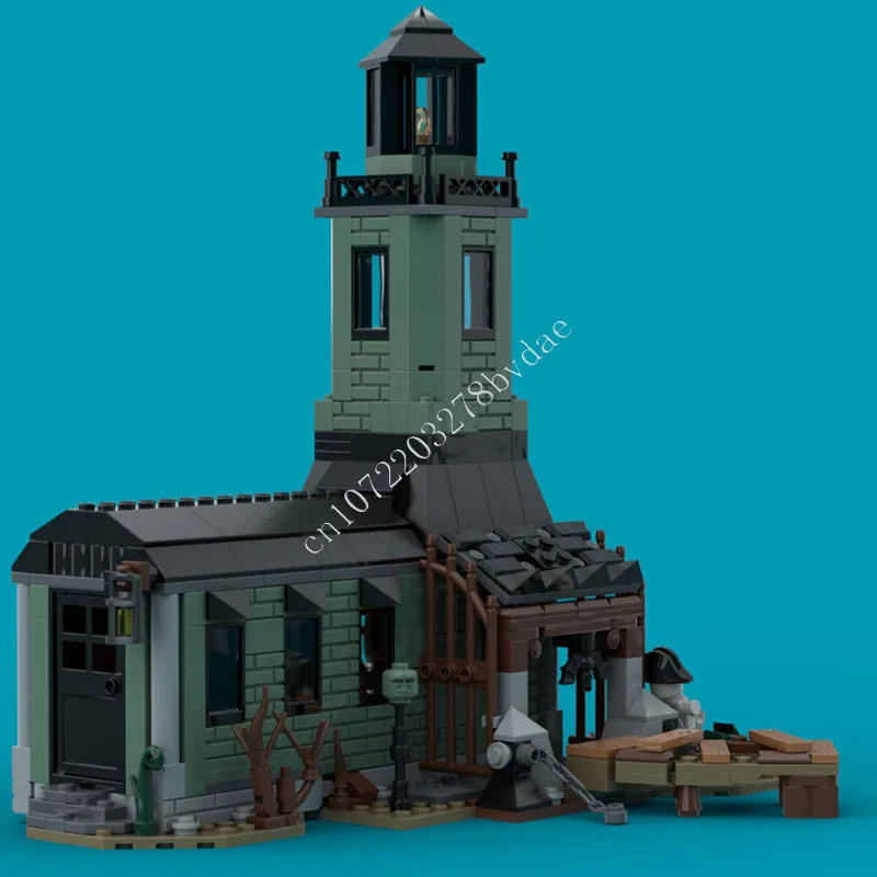 

571PCS MOC Medieval Castle Building Block Model Skeleton Point Lighthouse Technical Brick DIY Assembly Set Mans For Holiday Gift