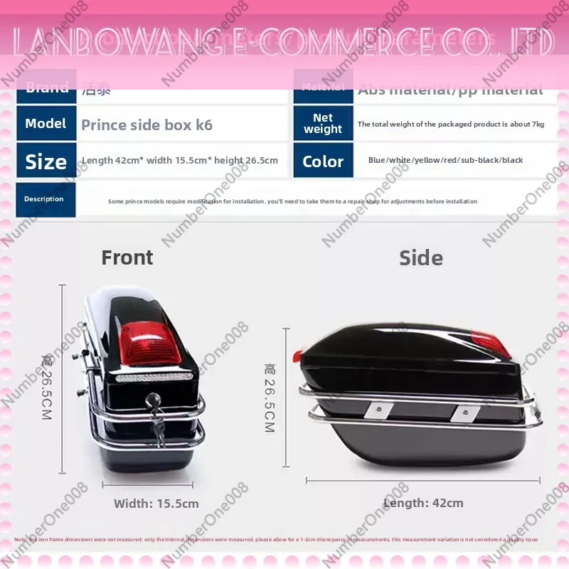 For Kawasaki for Honda for Yamaha Suzuki Motorcycle Side Box, 24L Universal Tail Bag with Luggage Tank Tool Storage