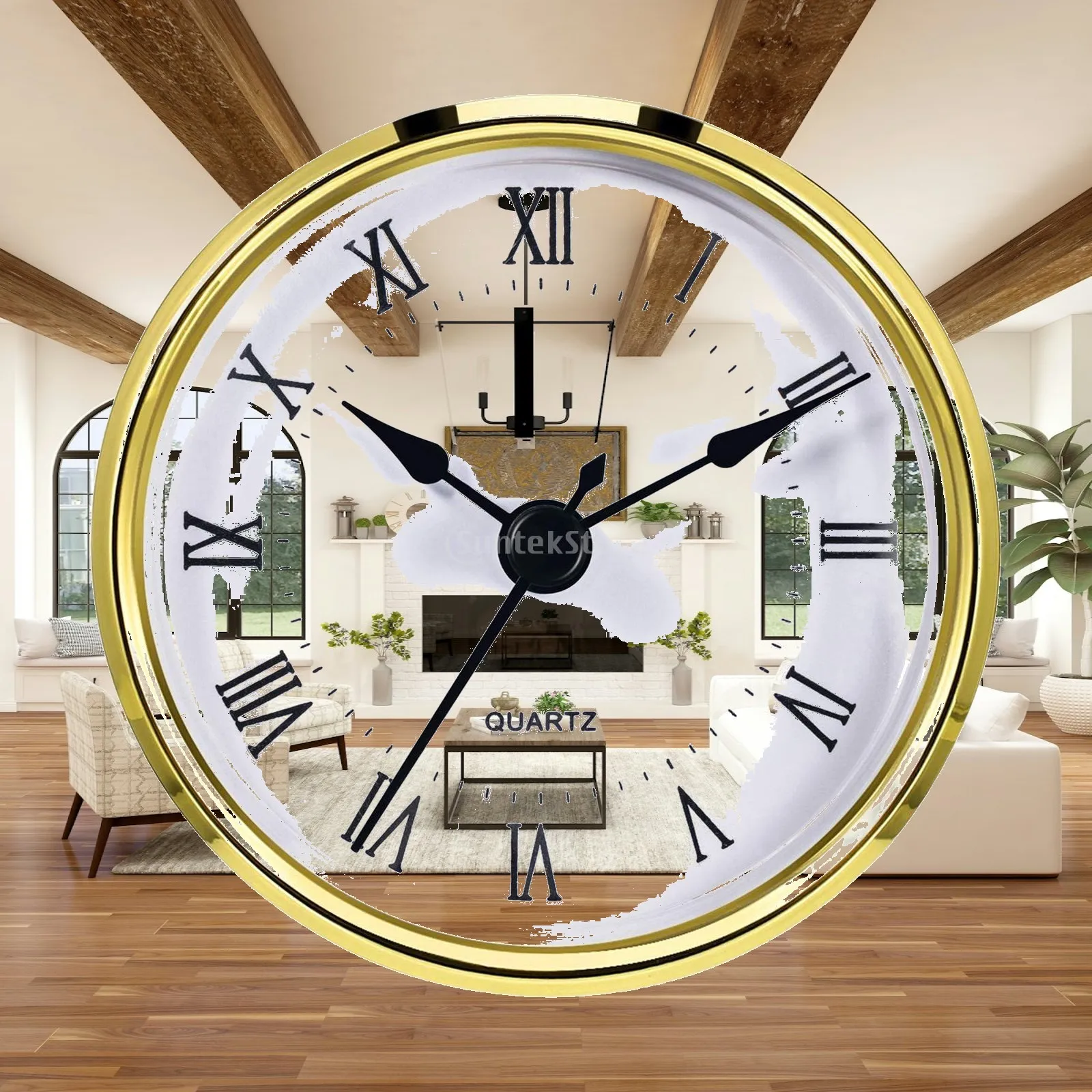 80mm Metal Round Clock Insert Retro Home Wall Decor Silent Battery Operated Easy to Read Replacement Fit