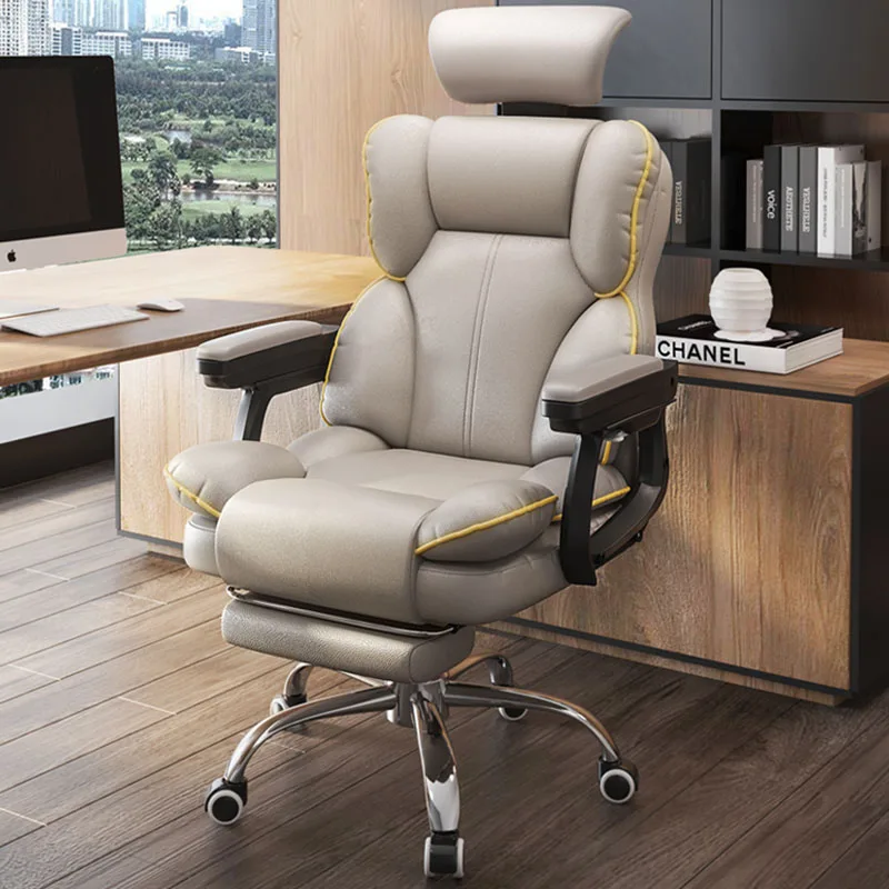 Accent Luxury Office Chairs Swivel Ergonomic Leather Makeup Floor Armrest Gaming Desk Chair Reading Cadeira Gamer Home Furniture