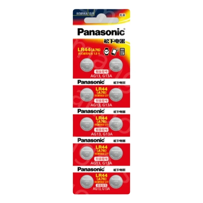 Oryginalny Panasonic AG13 LR44 A76 357 357A LR1154 SR1154 SR44 1.55V Do Zegarka Kalkulatora Kluczyka Samochodowego Zegara Zdalnego Przycisku Ogniwo Monety — zdjęcie produktu 7