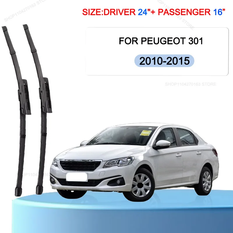 

Car Wiper Blades For Peugeot 301 2010-2015 Windshield Windscreen Front Window Blades 24"+16" Car Accessories