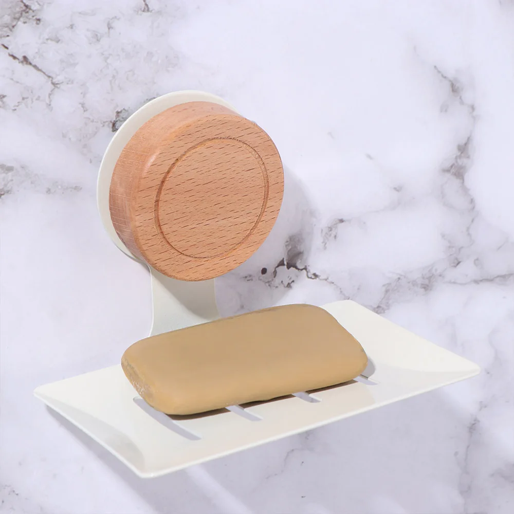 

1/2pcs Suction Cup Self-draining Soap Box Plastic Wall Hanging Bathroom Soap Dish Portable Punch-free Shower Soap Holder