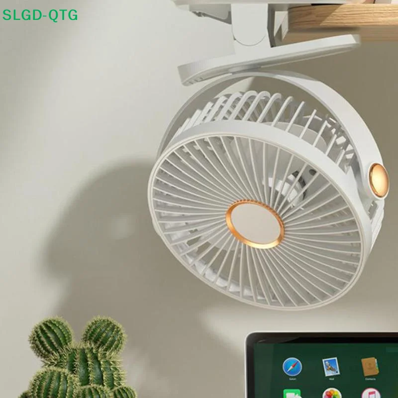 HOT Portable Mini 360°Flip USB Rechargeable Table Fan Clip-on Type Desk Fan Hanging Clip Fan Night Light Air Cooler Outdoor