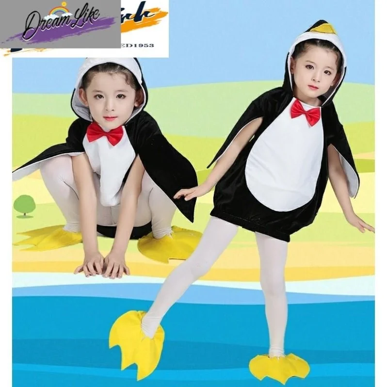 

Children's Penguin Dance Costume Animal Role-plang Performance Outfit Summer Kindergarten Boys Girls Cartoon Clothes