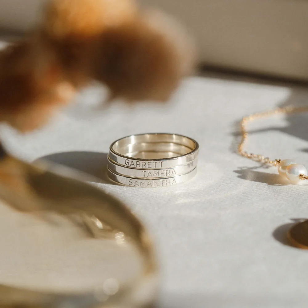 COOLTIME Personalisierter individueller Ring für Frauen, Edelstahl, goldfarben, mit Gravur, Namensringe, Jahrestag, Schmuck, Geschenk, Paar, Mutter – Detail 9