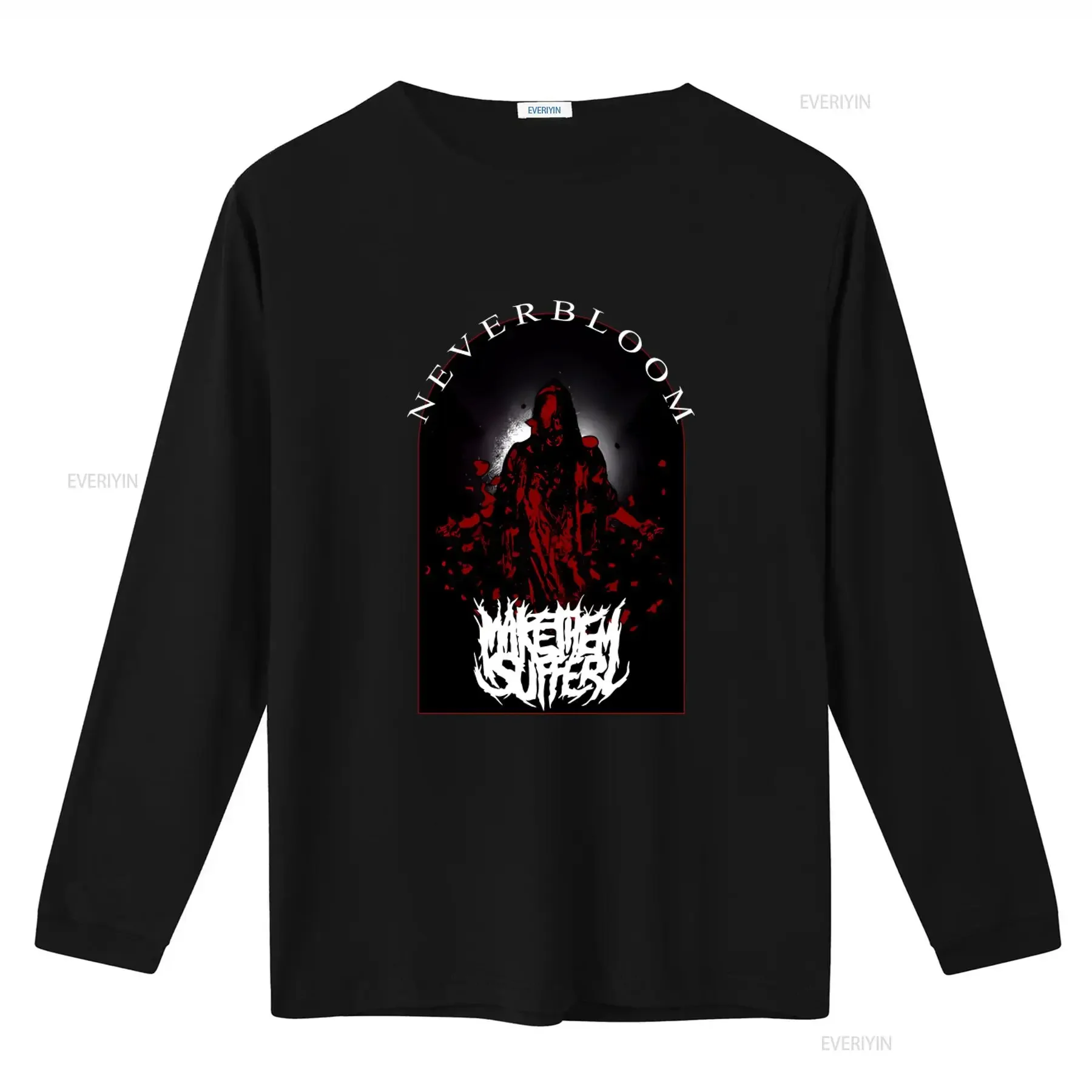 Make Them Suffer T shirt Metal Music Neverbloom Gothic Horror Print  vintage Washed designer clothes Slightly homme Comfortable