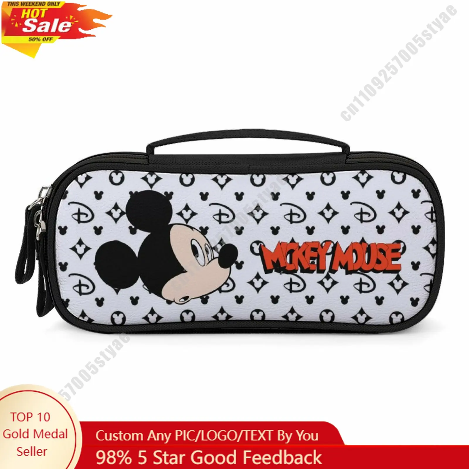 

Mickey Mouse Pencil Case Disney Cartoon Character Customized Design Personalized Creation Holiday Gift Cosmetic Bag Cosplay