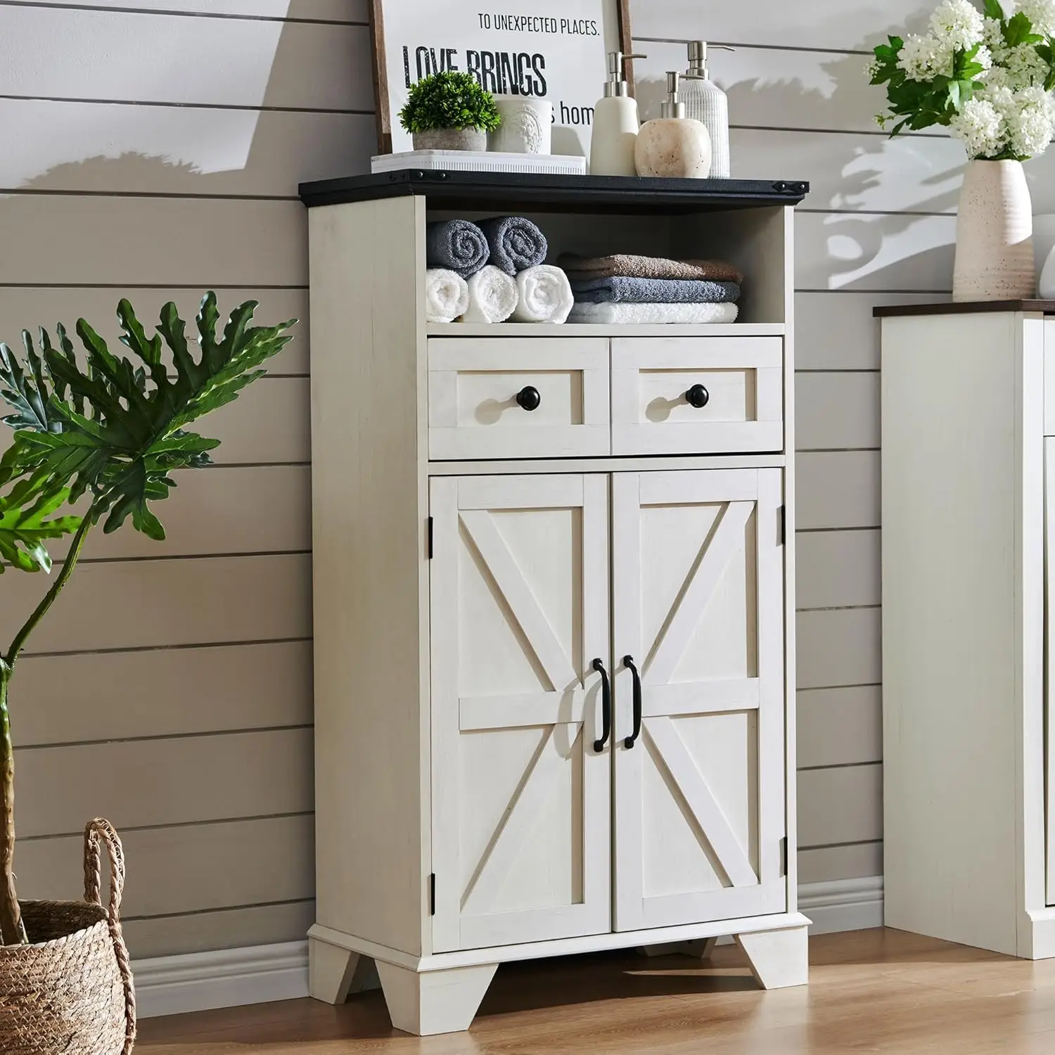 Floor Cabinet, Farmhouse Bathroom Storage Cabinet, 24